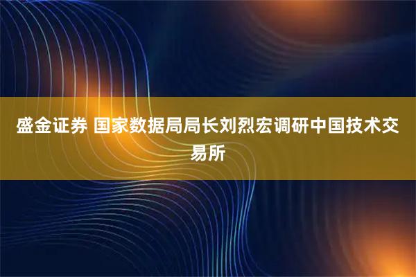 盛金证券 国家数据局局长刘烈宏调研中国技术交易所
